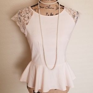 Pale pink peplum